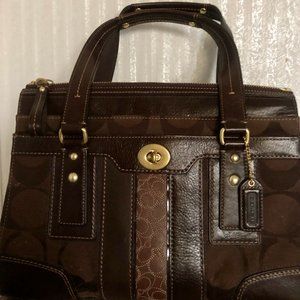 coach hampton handbag dark chocolate brown no D0773-11071